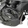 Paramotore tubolare Kappa KN4114 in acciaio nero Ø25 mm montato sul motore di una Kawasaki Versys 650