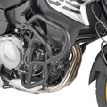 Paramotore tubolare Kappa KN5129 in acciaio nero Ø25 mm montato sul motore di una BMW F 850 GS