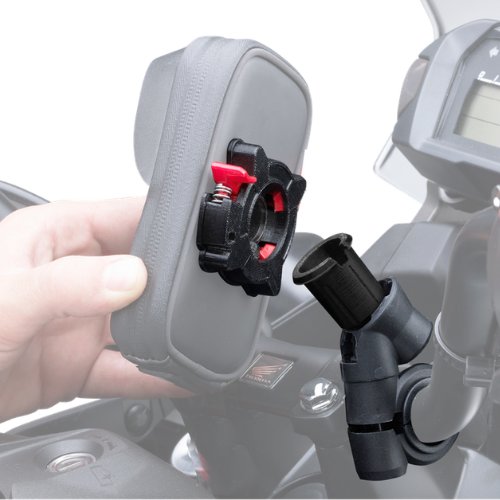 Kappa Moto Kappa KS955 Porta Smartphone da Manubrio Impermeabile – Moto e Scooter con Parasole e Touch Screen Nero Supporti per auto per telefoni cellulari - Moon Bike - Vista 3