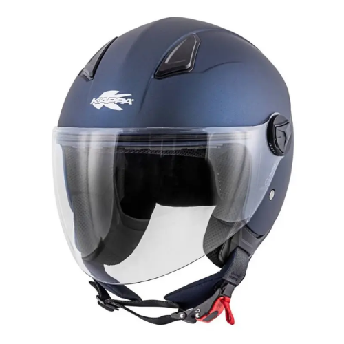 Casco Demi-Jet Kappa KV28 Evo Join Blu Opaco – vista laterale