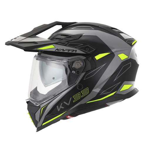 Casco Integrale Enduro Kappa KV33 Wizard Grigio/Nero/Giallo – vista laterale