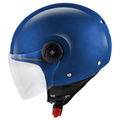 Kappa Moto Kappa KV40 EVO Basic Casco Demi-Jet Blu Metallizzato Opaco – Doppia Calotta Leggero ECE 22.06 Nero Caschi aperti - Moon Bike - Vista 1