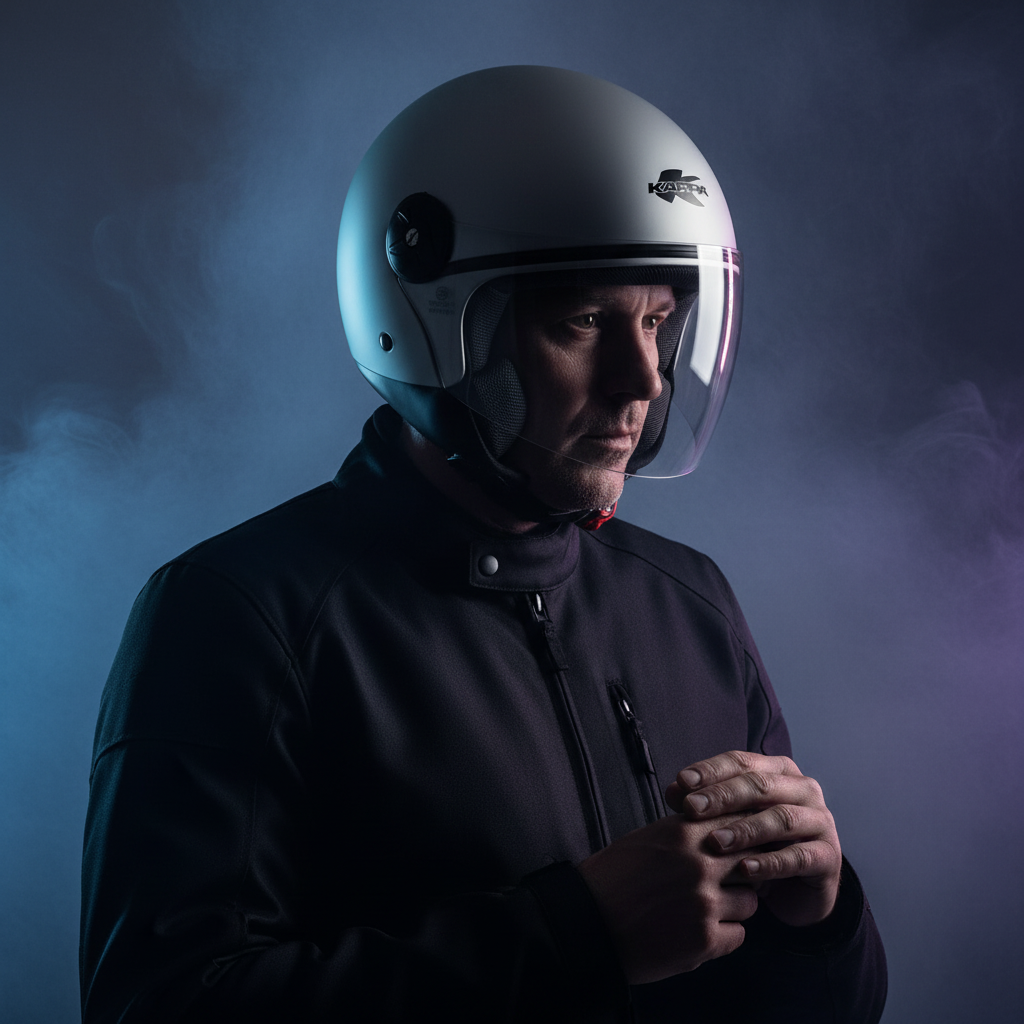 Kappa KV40 EVO Basic Casco Demi-Jet Argento Opaco – Doppia Calotta Omologato ECE - Moon Bike - Vista 8
