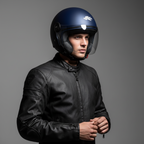 Kappa KV40 EVO Basic Casco Demi-Jet Blu Metallizzato Opaco – Doppia Calotta Leggero ECE 22.06 - Moon Bike - Vista 5