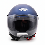 Kappa KV40 EVO Basic Casco Demi-Jet Blu Metallizzato Opaco – Doppia Calotta Leggero ECE 22.06 - Moon Bike - Vista 3