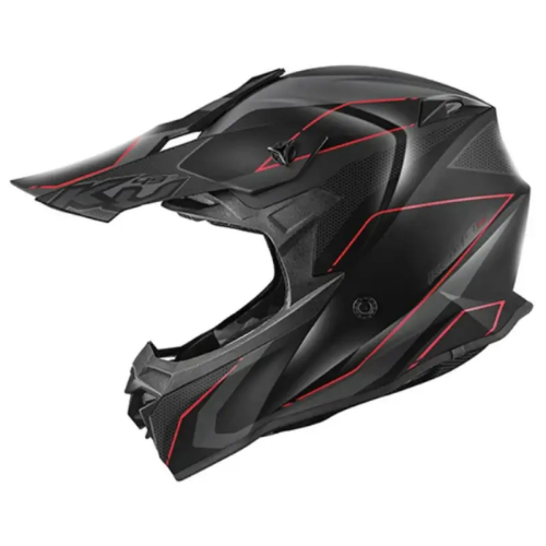 Casco Cross Kappa KV49 Evo Chaser Nero/Grigio/Rosso – ECE 22.06 - Moon Bike - Vista 1