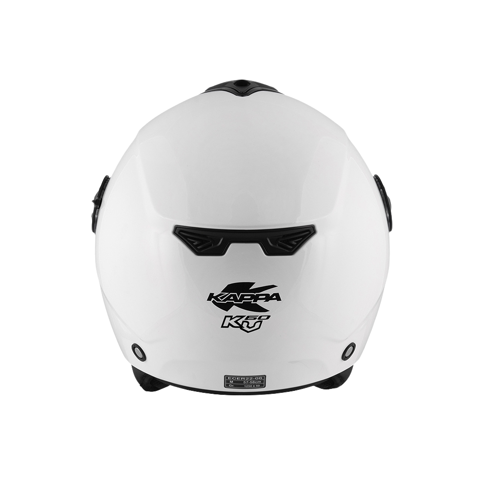 Kappa Moto Kappa KV60 Basic Casco Demi-Jet Bianco Lucido – ECE 22.06 Doppia Visiera Nero Caschi aperti - Moon Bike - Vista 4