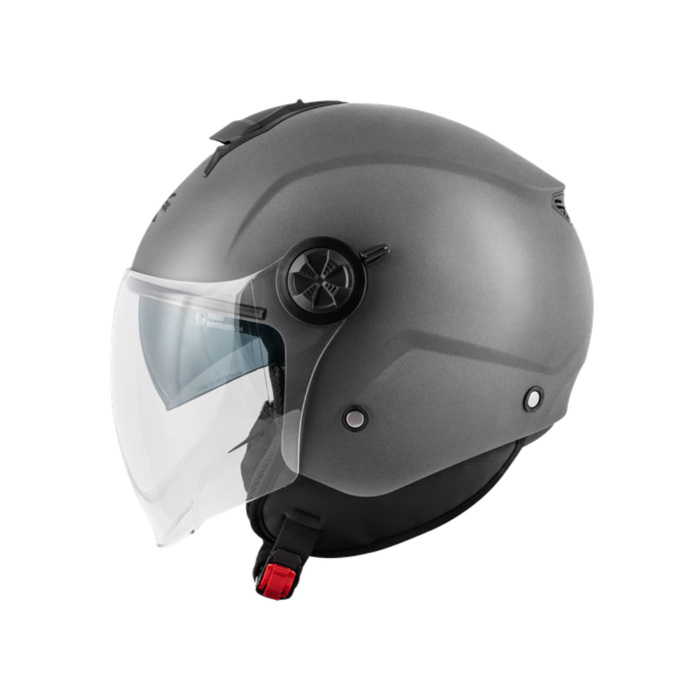 Kappa Moto Kappa KV60 Casco Demi-Jet Titanio Opaco – Doppia Visiera ECE 22.06 Blu Caschi aperti - Moon Bike - Vista 1