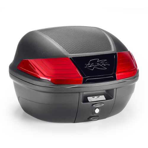 Bauletto Top Case Kappa K400N2 MONOLOCK 40L Nero Texture Carbonio Catadiottri Rossi - Moon Bike - Vista 1