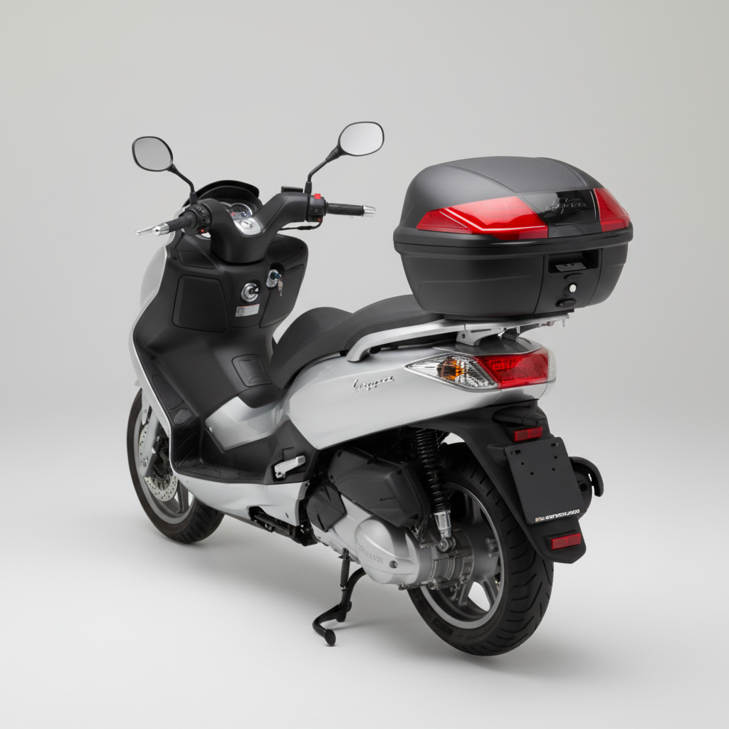Bauletto Top Case Kappa K400N2 MONOLOCK 40L Nero Texture Carbonio Catadiottri Rossi - Moon Bike - Vista 4