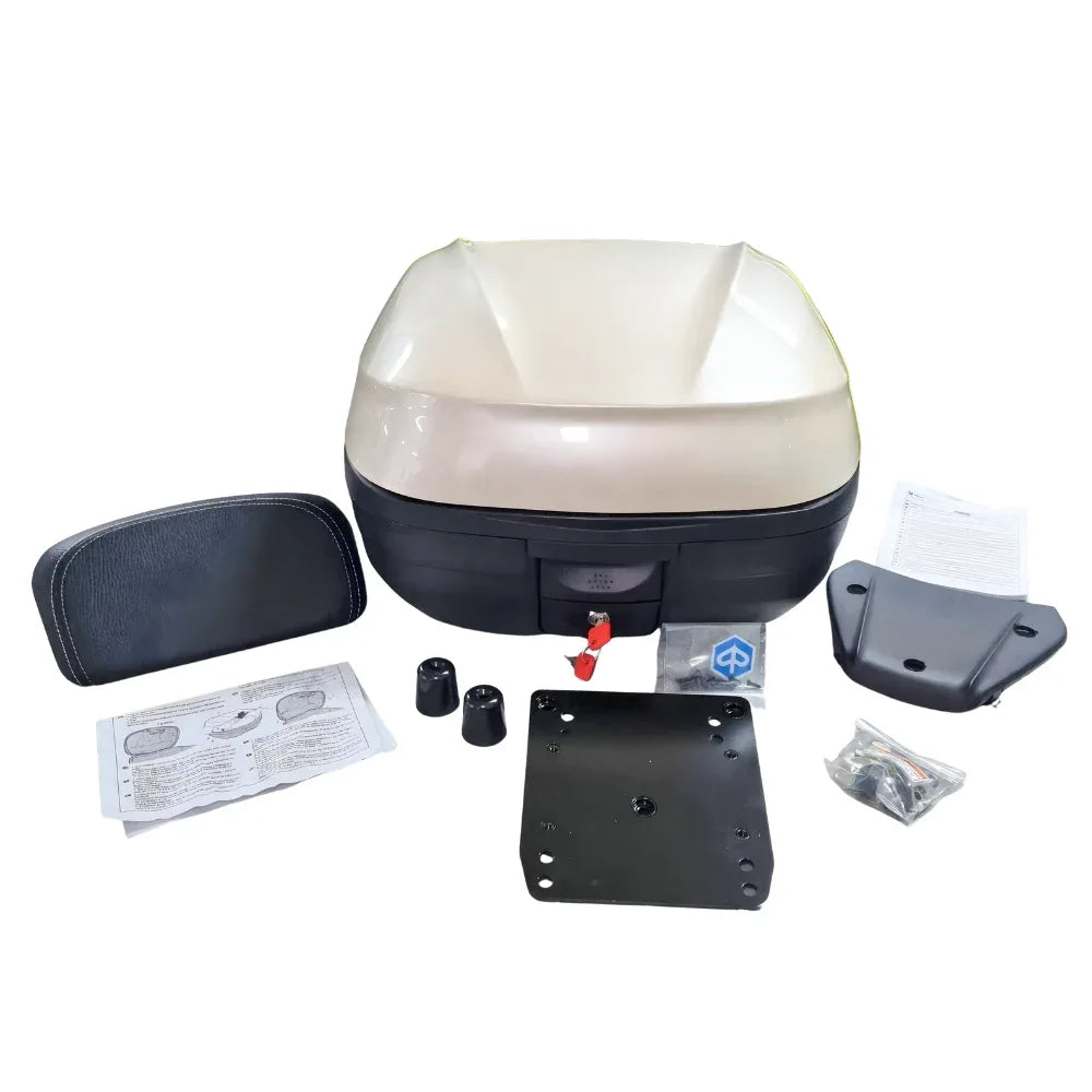 Piaggio Kit bauletto 37L completo Piaggio Beverly RST 125/300/350 bianco Nero Stoccaggio e carico per veicoli - Moon Bike - Vista 1