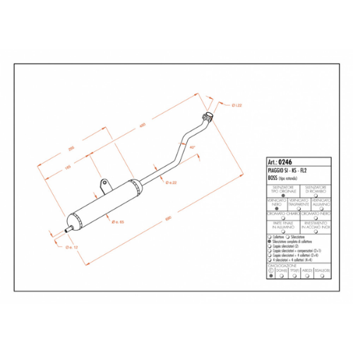LeoVince LeoVince SITO 0246 Marmitta Omologata Acciaio – Piaggio SI/KS/FL2/BOSS 50 2T Round Shape Nero Scarichi per veicoli a motore - Moon Bike - Vista 3