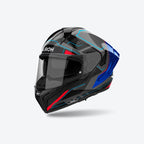 Airoh Matryx Rocket blu e rosso lucido MXRK18: vista laterale del casco integrale