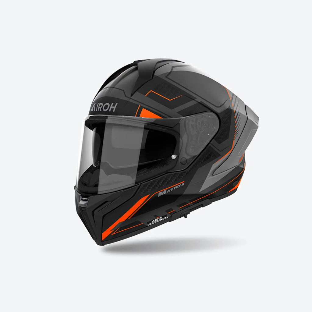 Airoh Matryx Rocket arancio opaco MXRK32: vista laterale del casco integrale