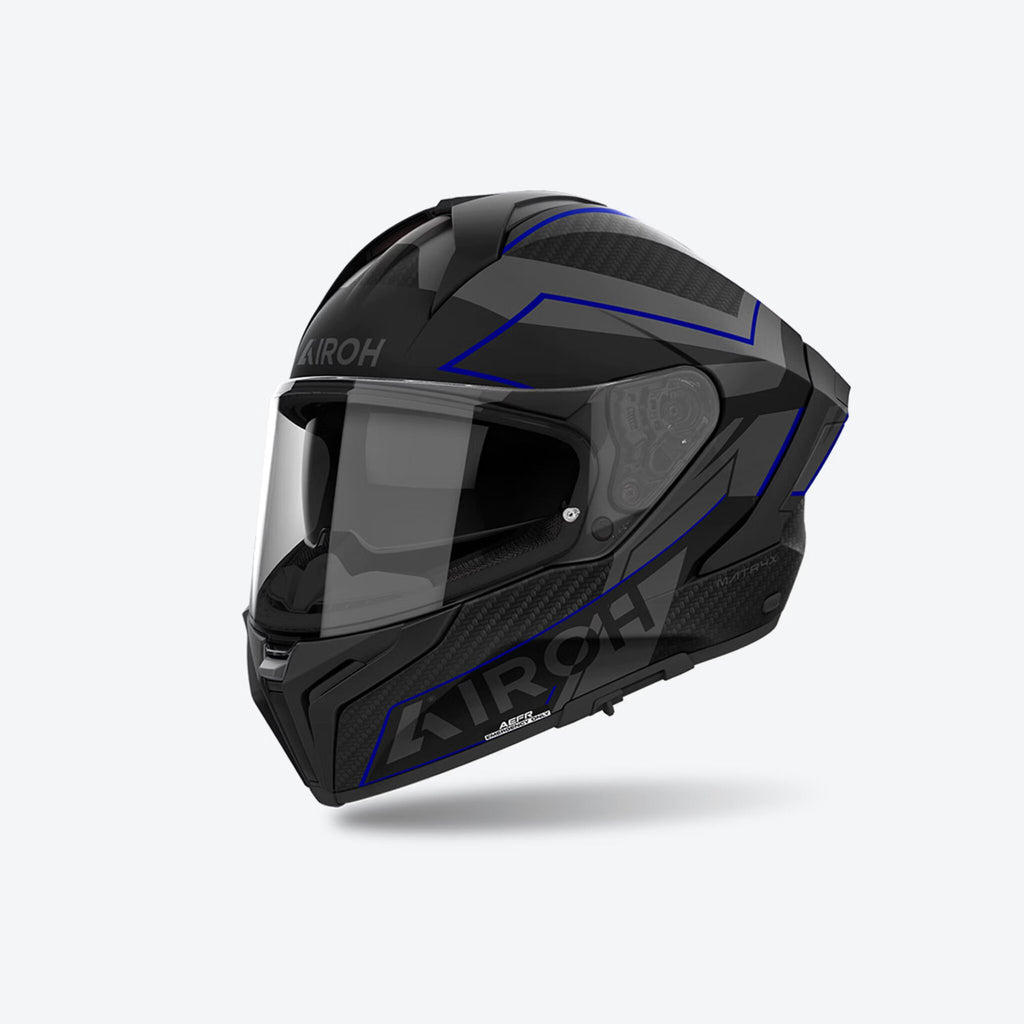 Airoh Airoh Matryx Sentinel Blue Matt – Casco Integrale Composite Carbon ECE 22.06 Blu Caschi integrali - Moon Bike - Vista 1