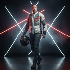 Macna Macna Aerocon Night Eye Giacca Moto Estiva – Grigio/Rosso Mesh CE Touring Grigio Abbigliamento protettivo da moto - Moon Bike - Vista 8