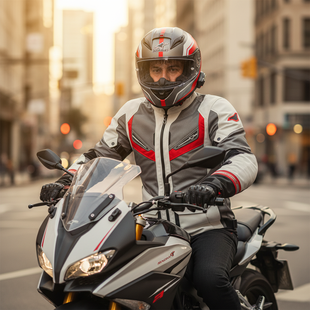 Macna Macna Aerocon Night Eye Giacca Moto Estiva – Grigio/Rosso Mesh CE Touring Grigio Abbigliamento protettivo da moto - Moon Bike - Vista 9