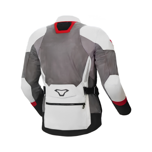 Macna Macna Aerocon Night Eye Giacca Moto Estiva – Grigio/Rosso Mesh CE Touring Grigio Abbigliamento protettivo da moto - Moon Bike - Vista 2