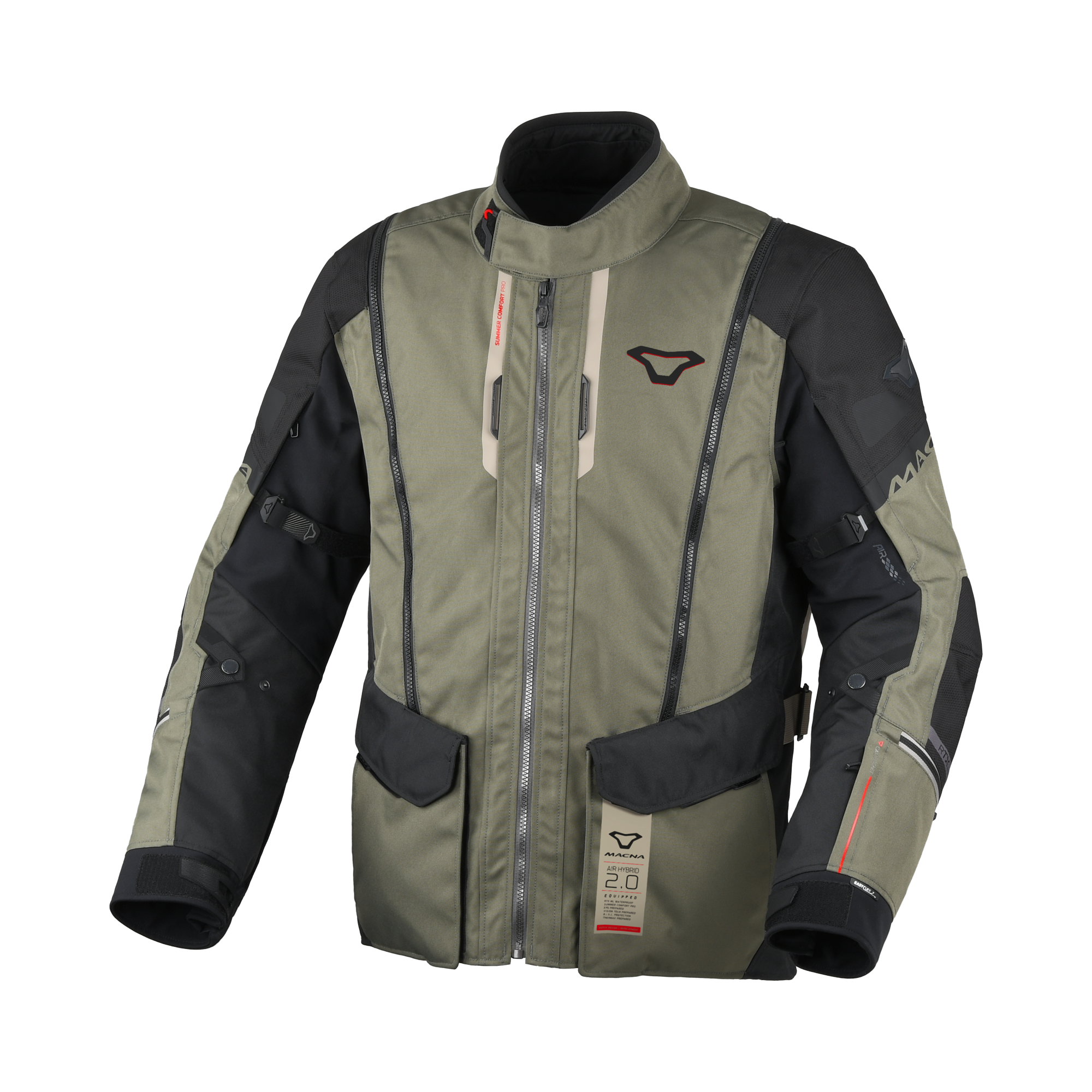 Macna Air Hybrid 2.0 Verde/Nero - Giacca Moto Adventure 3 Strati Impermeabile CE Classe AA Uomo - vista 1