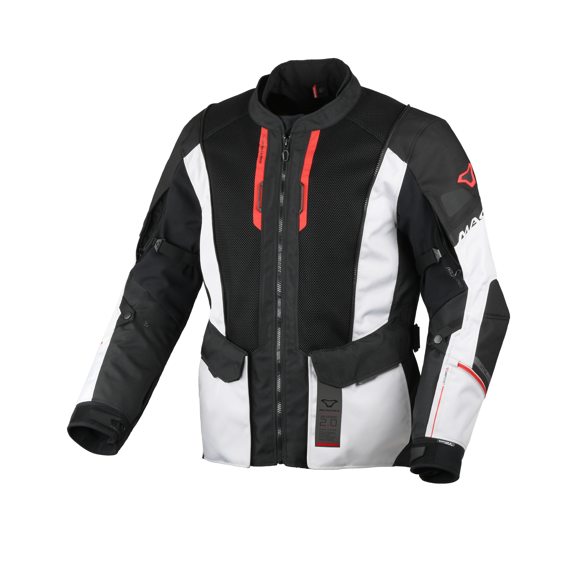 Macna Air Hybrid 2.0 Grigio/Nero - Giacca Moto Adventure 3 Strati Impermeabile CE Classe AA Uomo - vista 3