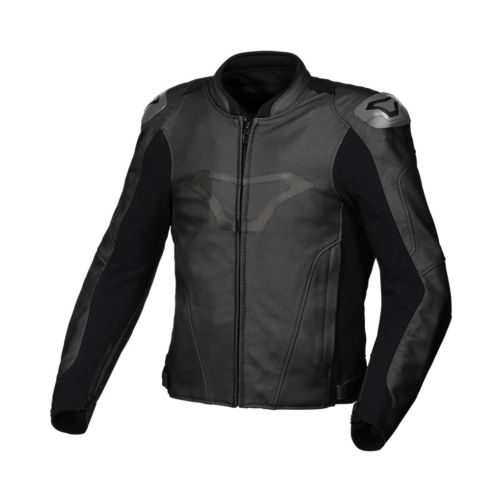 Macna Aviant Air Nero – Giacca Moto in Pelle Traforata Sport CE Classe A Uomo – vista 1