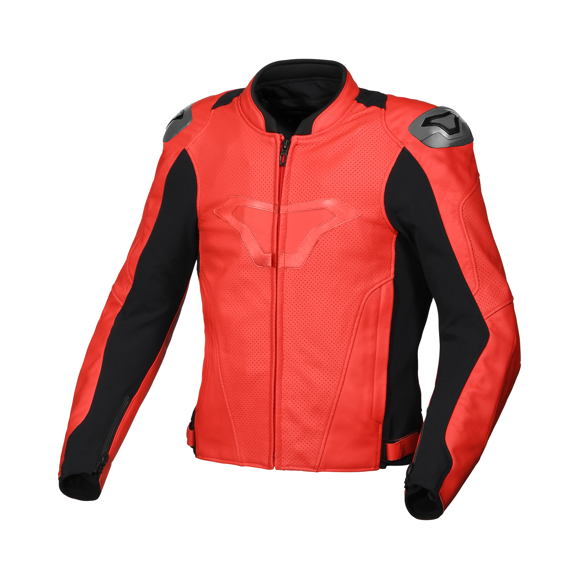 Macna Aviant Air Rosso/Nero – Giacca Moto in Pelle Traforata Sport CE Classe A Uomo – vista 1