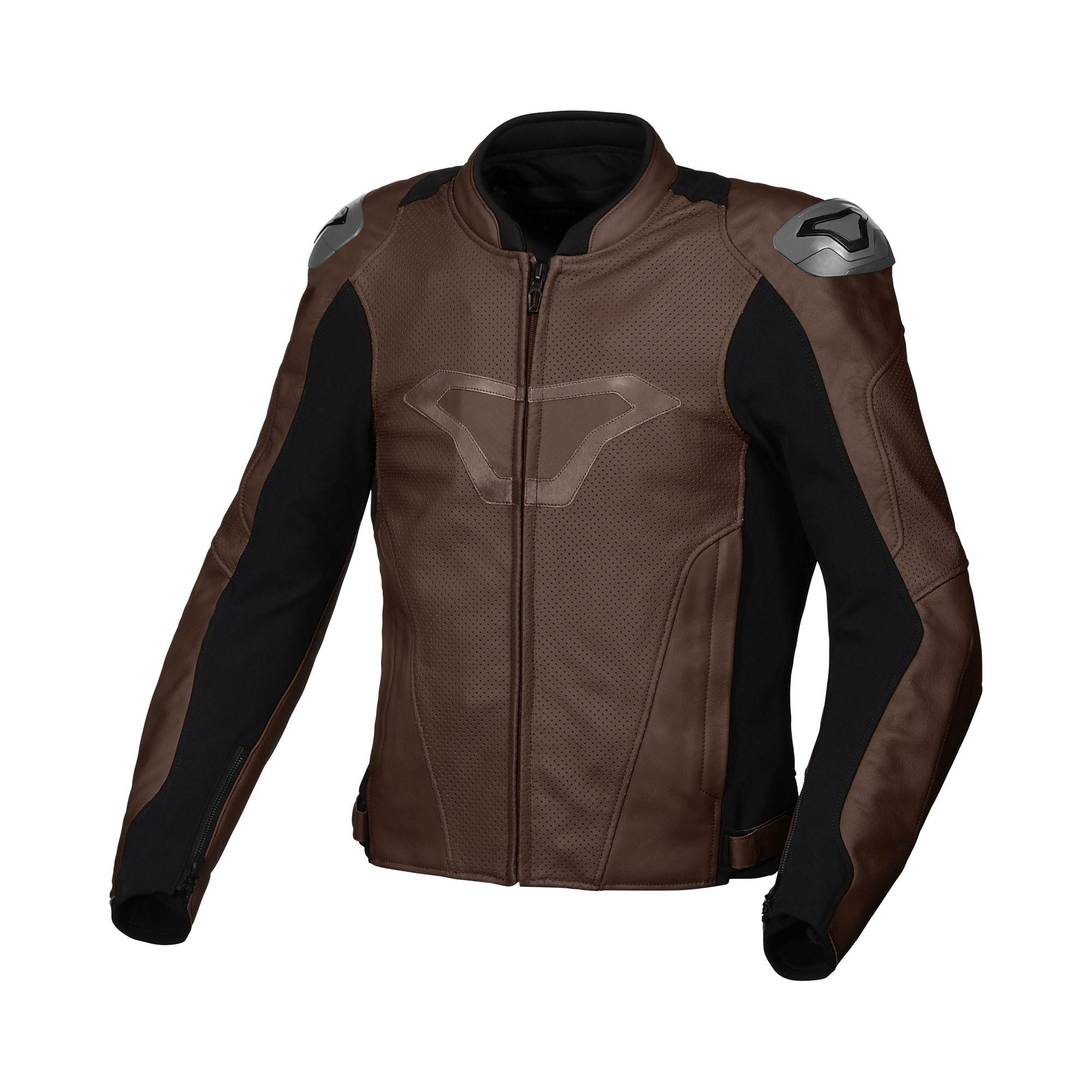 Macna Aviant Air Marrone/Nero – Giacca Moto in Pelle Traforata Sport CE Classe A Uomo – vista 1