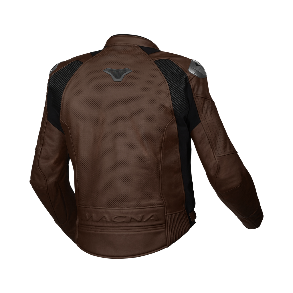 Macna Aviant Air Marrone/Nero – Giacca Moto in Pelle Traforata Sport CE Classe A Uomo – vista 2
