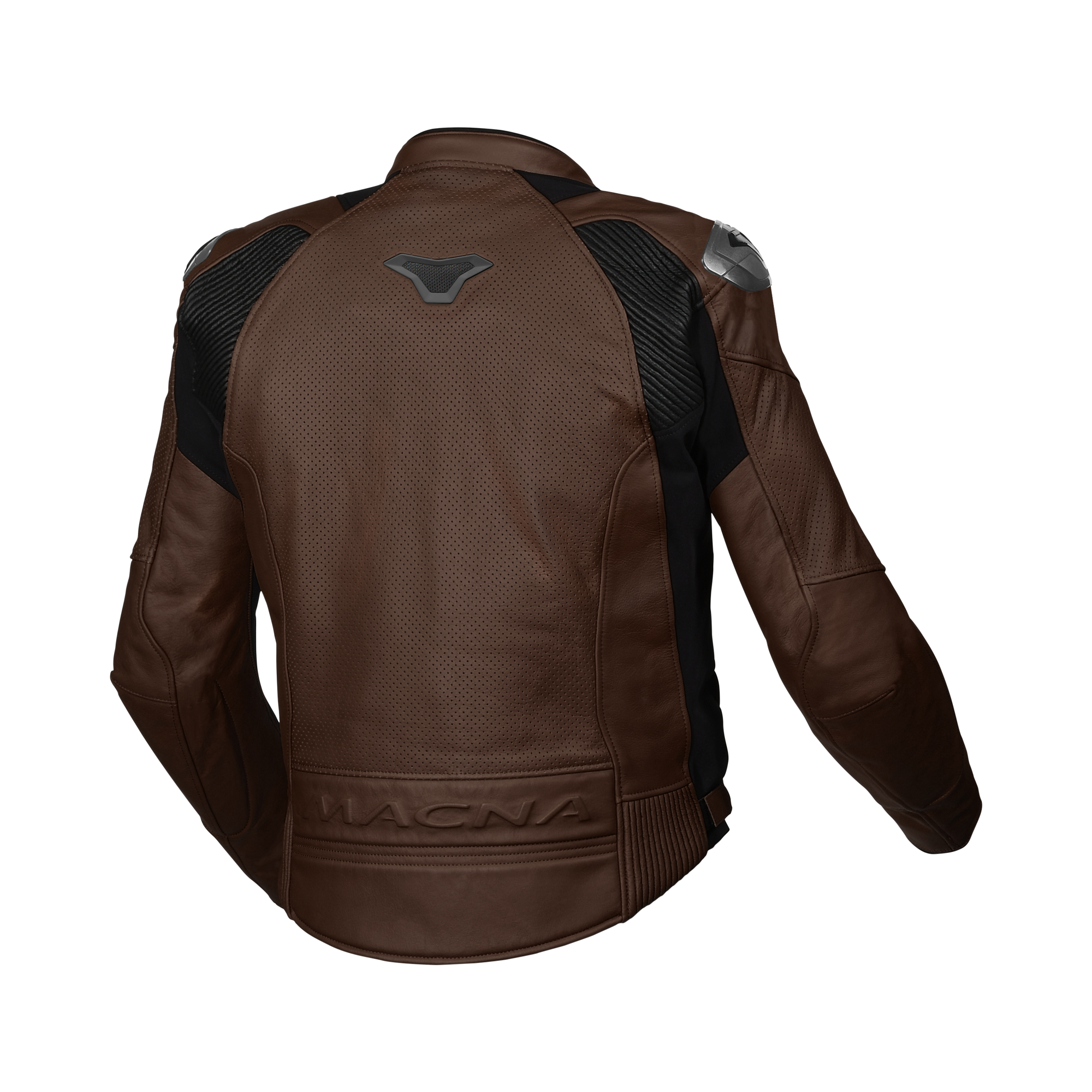 Macna Aviant Air Marrone/Nero – Giacca Moto in Pelle Traforata Sport CE Classe A Uomo – vista 2