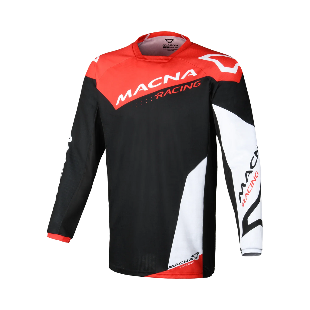 Maglia cross Macna Backyard-1 Nero/Rosso - vista frontale
