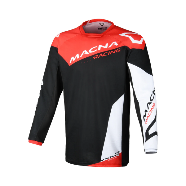 Maglia cross Macna Backyard-1 Nero/Rosso - vista frontale
