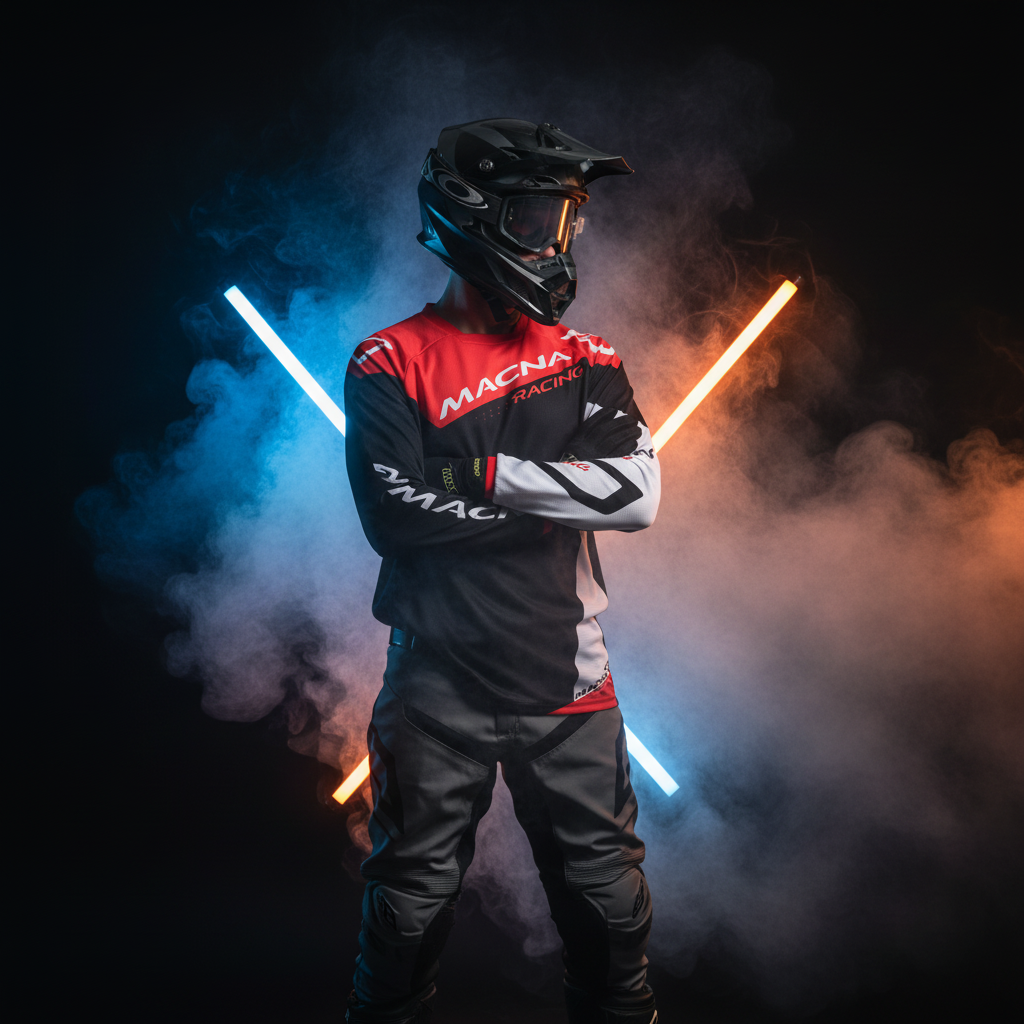 Macna Backyard-1 Nero/Rosso – Maglia Moto Cross Enduro Unisex - Moon Bike - Vista 6
