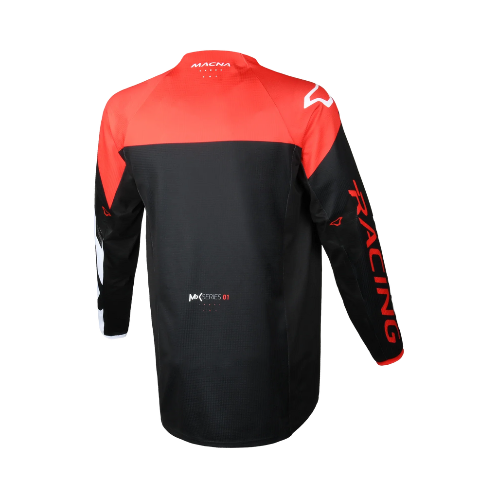 Maglia cross Macna Backyard-1 Nero/Rosso - vista posteriore