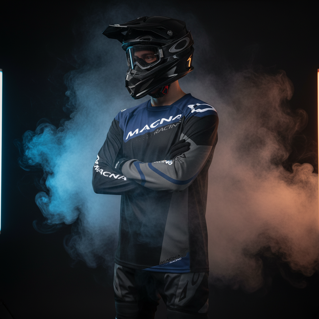Macna Backyard-1 Nero/Blu – Maglia Moto Cross Enduro Unisex - Moon Bike - Vista 7