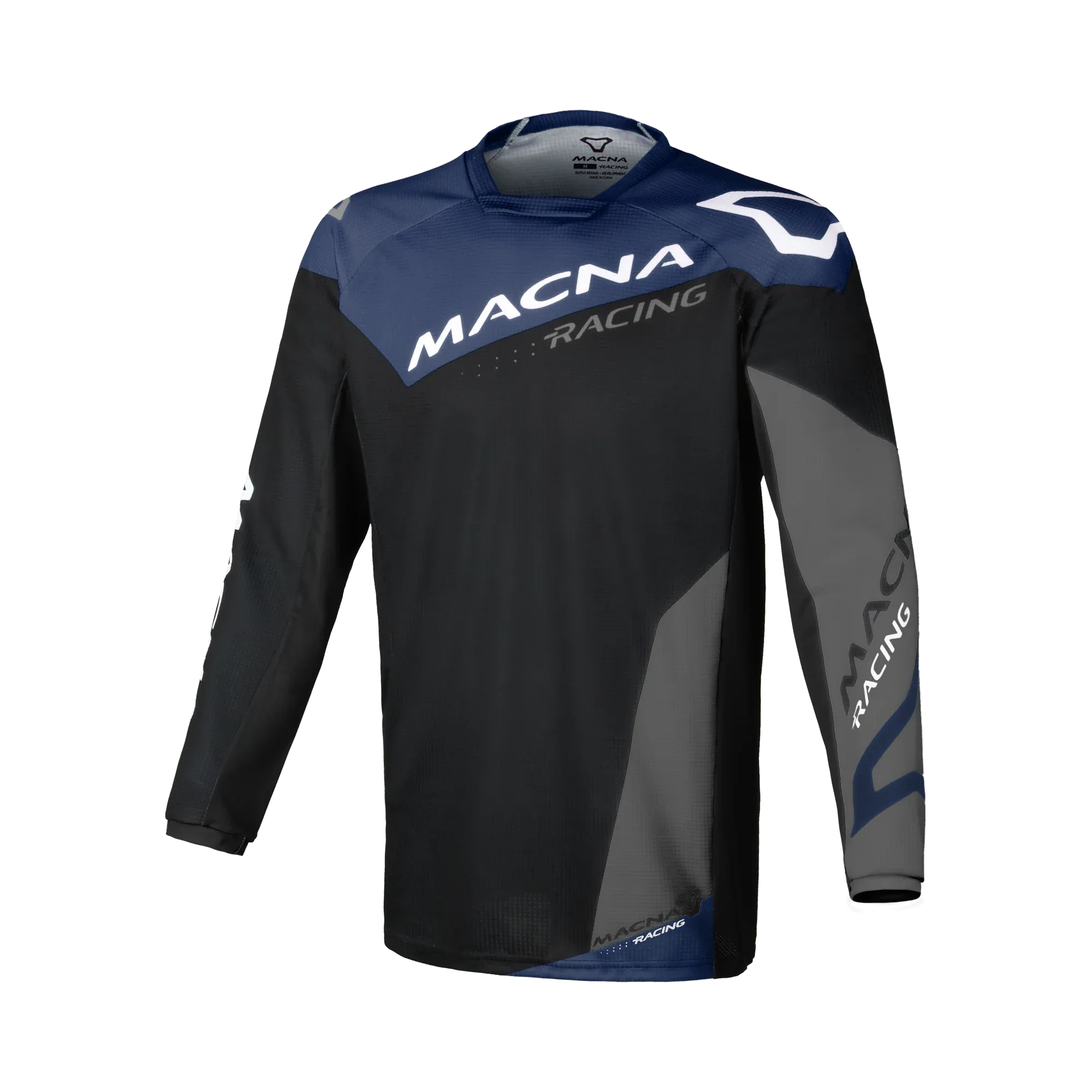 Maglia cross Macna Backyard-1 Nero/Blu - vista frontale