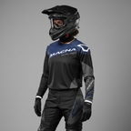 Macna Backyard-1 Nero/Blu – Maglia Moto Cross Enduro Unisex - Moon Bike - Vista 5