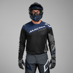 Macna Backyard-1 Nero/Blu – Maglia Moto Cross Enduro Unisex - Moon Bike - Vista 3