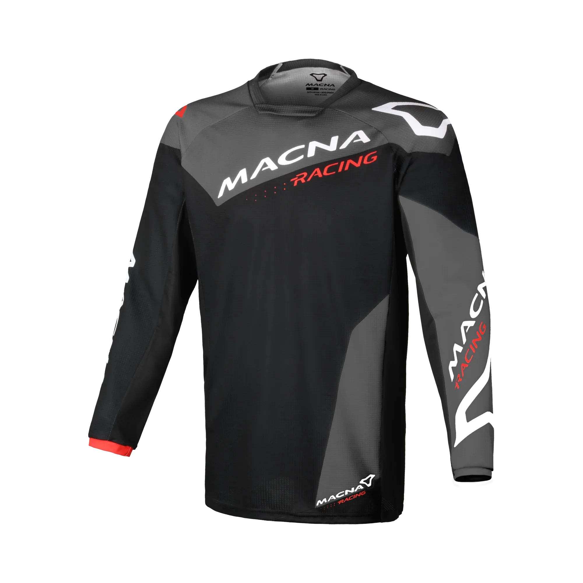 Maglia cross Macna Backyard-1 Nero/Grigio - vista frontale