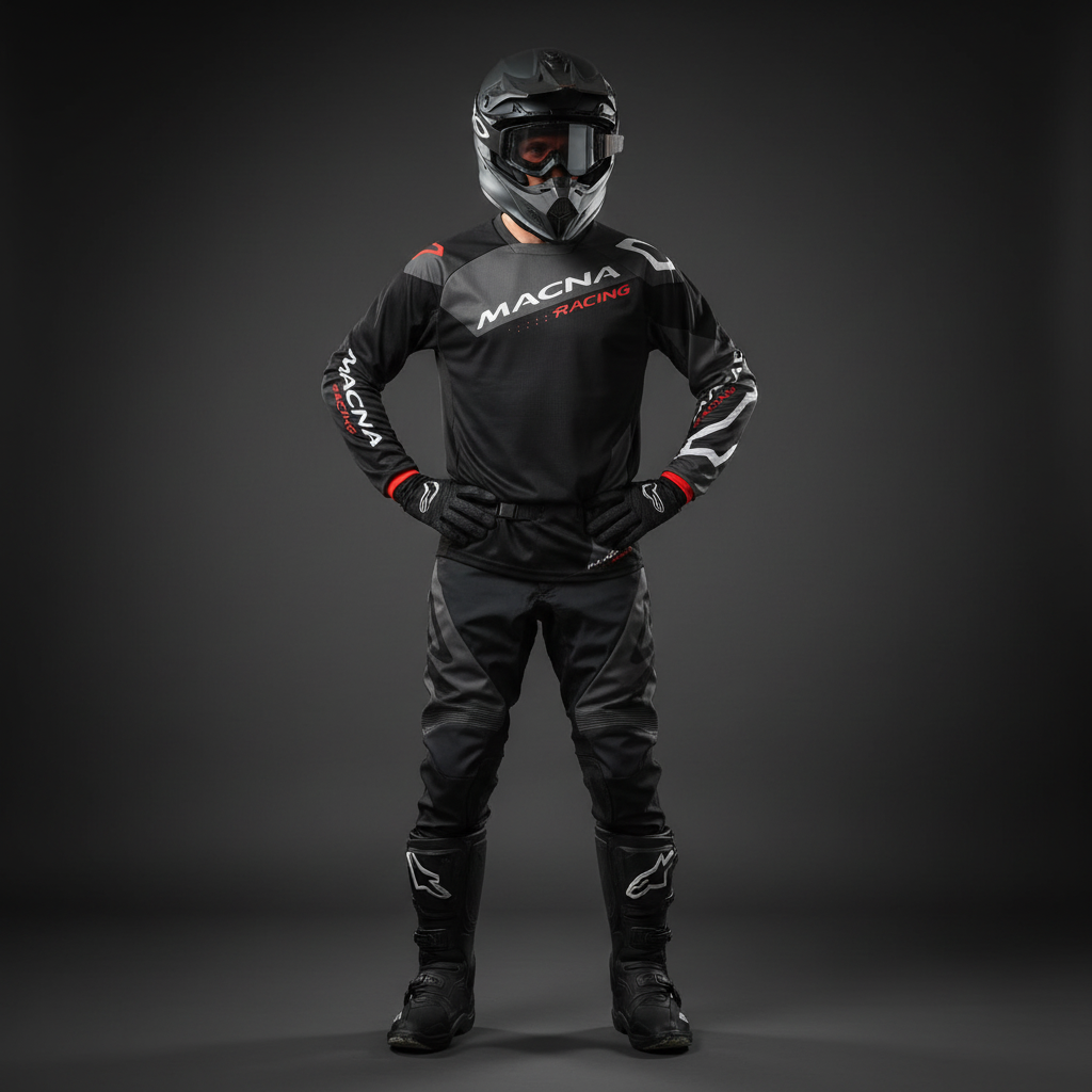 Macna Backyard-1 Nero/Grigio – Maglia Moto Cross Enduro Unisex - Moon Bike - Vista 6