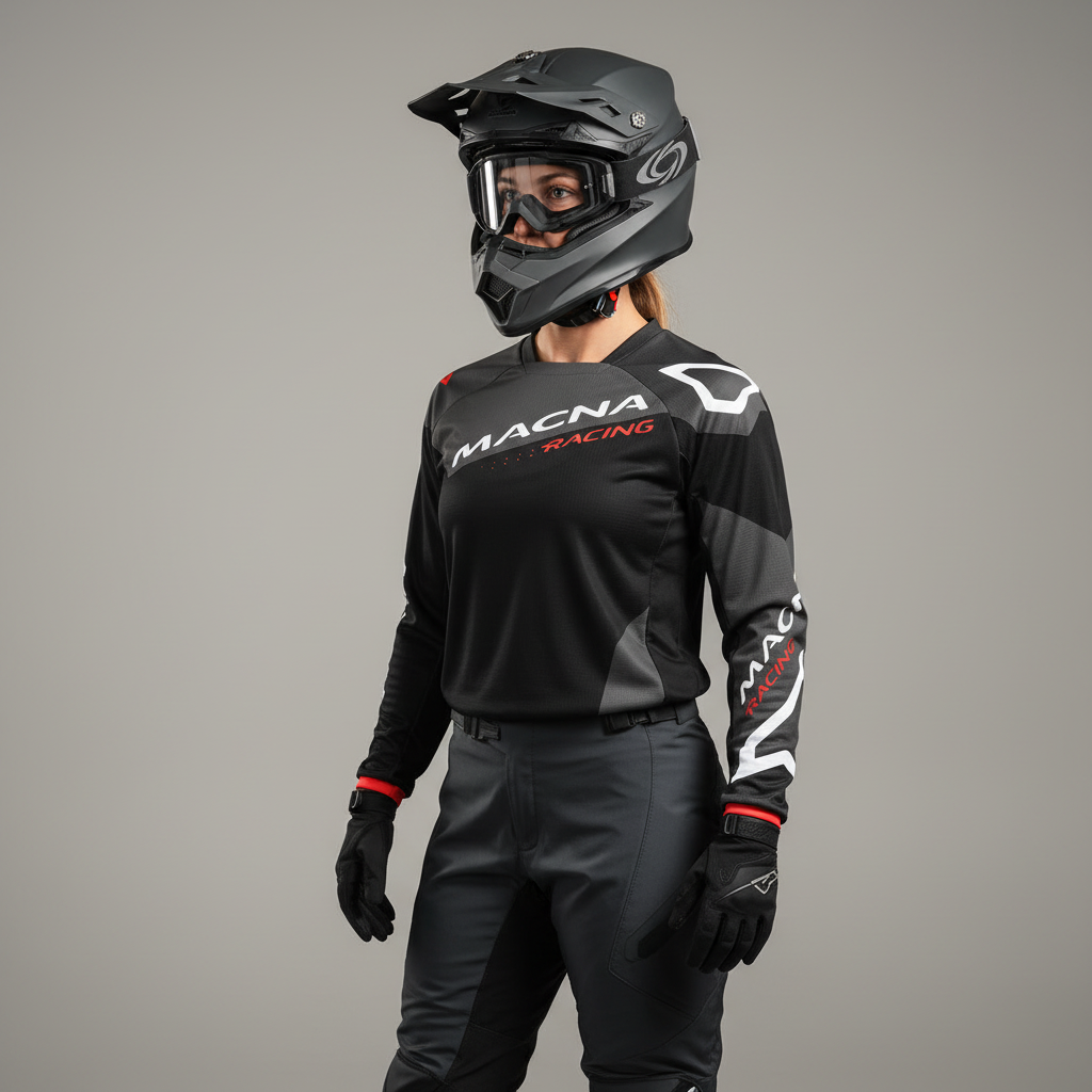 Macna Backyard-1 Nero/Grigio – Maglia Moto Cross Enduro Unisex - Moon Bike - Vista 5