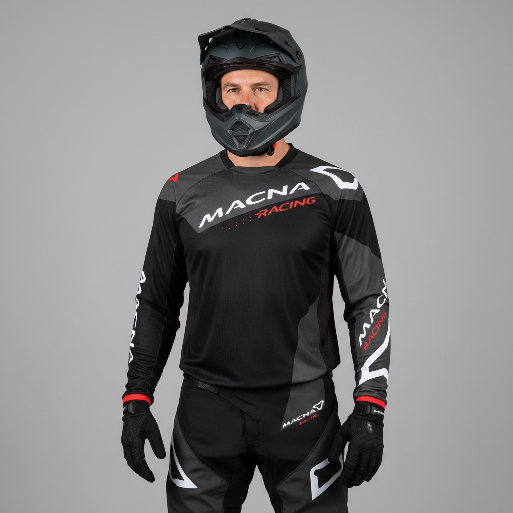 Macna Backyard-1 Nero/Grigio – Maglia Moto Cross Enduro Unisex - Moon Bike - Vista 3