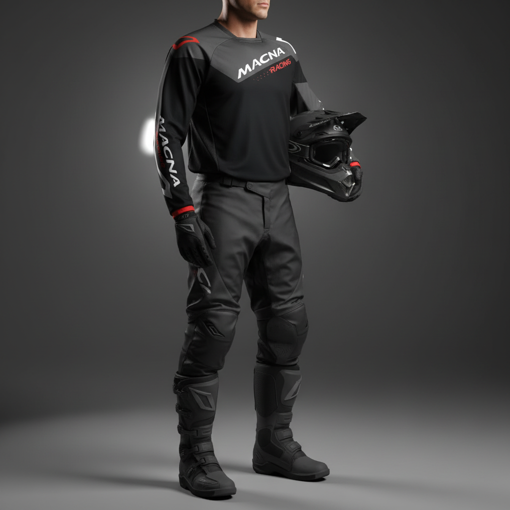 Macna Backyard-1 Nero/Grigio – Maglia Moto Cross Enduro Unisex - Moon Bike - Vista 4