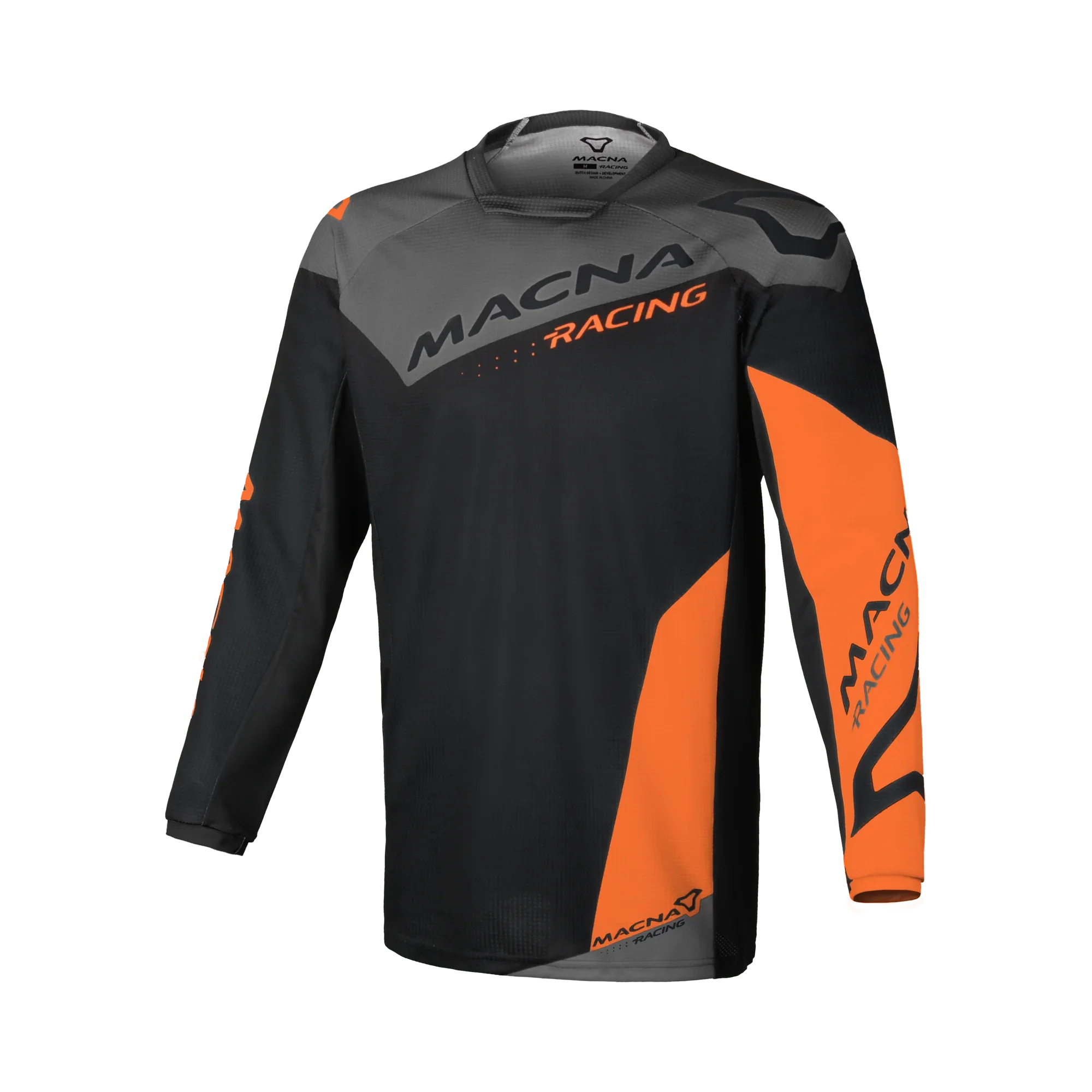 Maglia cross Macna Backyard-1 Nero/Arancio - vista frontale