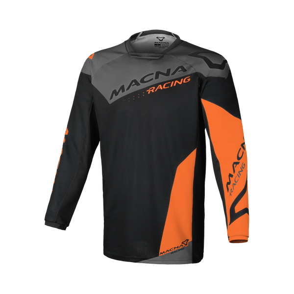 Maglia cross Macna Backyard-1 Nero/Arancio - vista frontale