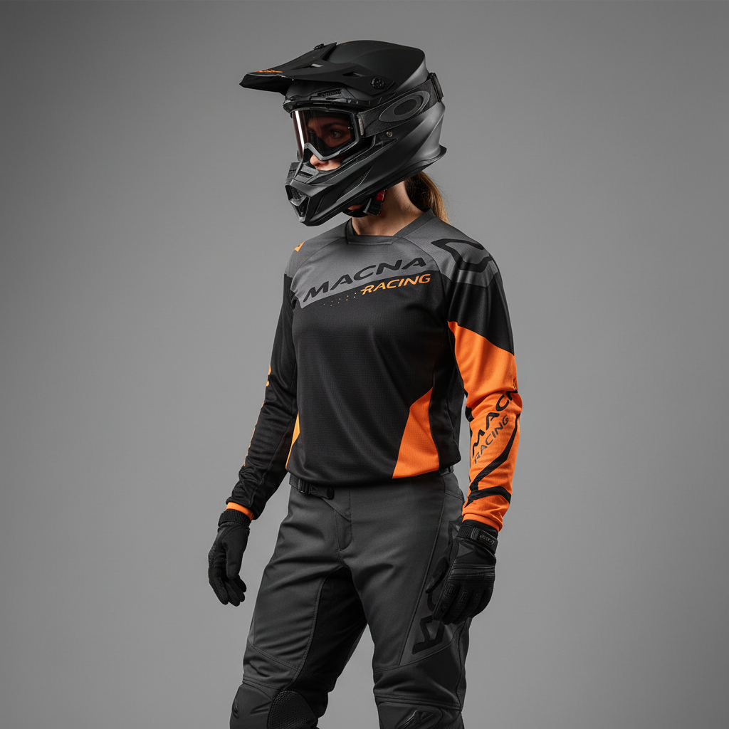 Macna Backyard-1 Nero/Arancio – Maglia Moto Cross Enduro Unisex