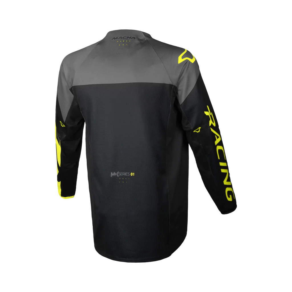 Maglia cross Macna Backyard-1 Nero/Giallo fluo - vista posteriore