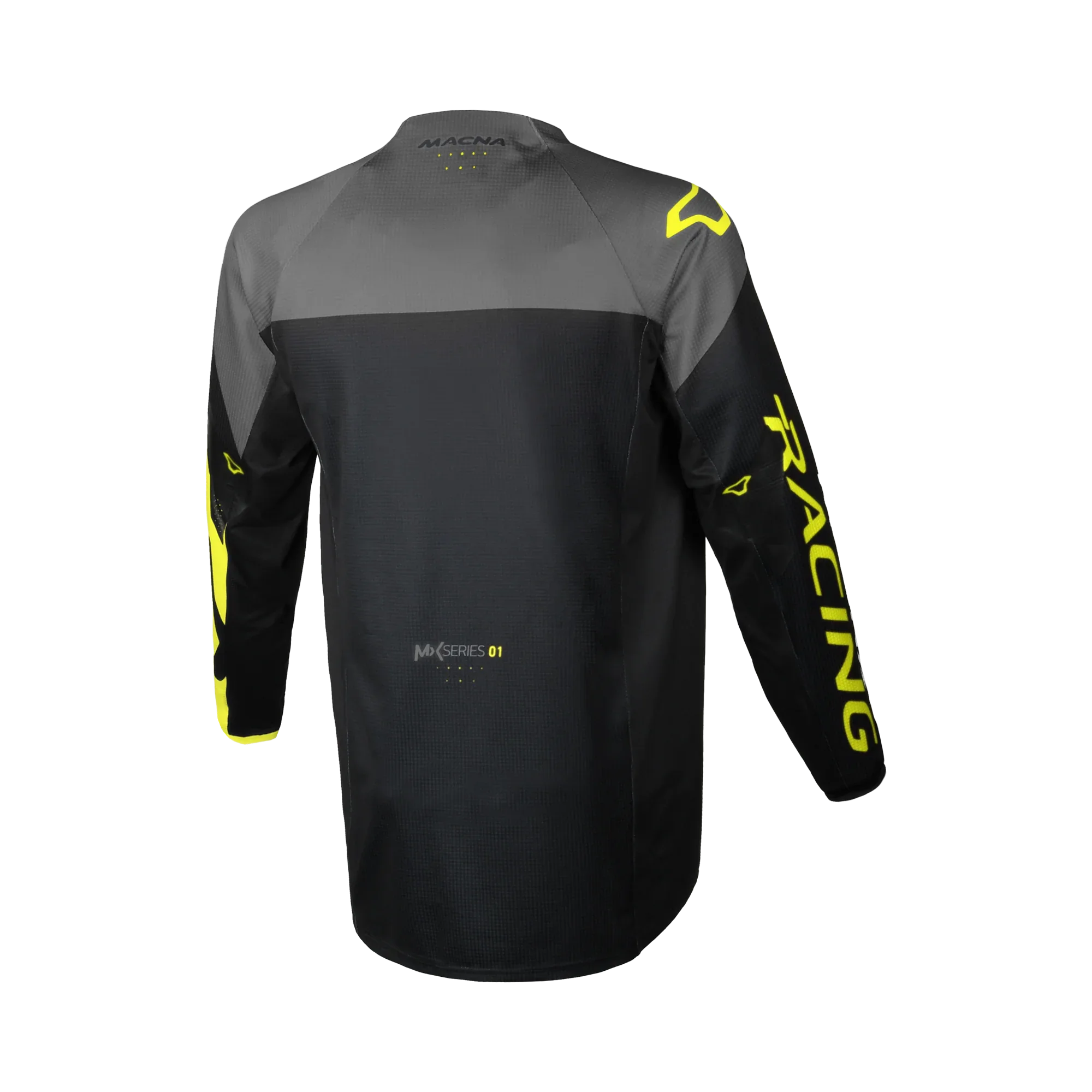 Maglia cross Macna Backyard-1 Nero/Giallo fluo - vista posteriore