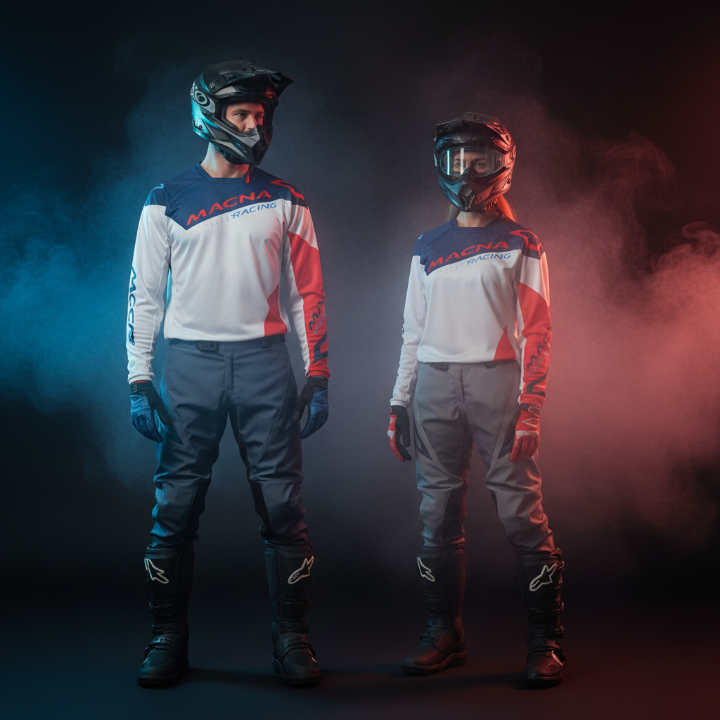 Macna Backyard-1 Grigio/Blu – Maglia Moto Cross Enduro Unisex