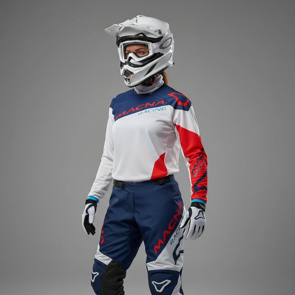 Macna Backyard-1 Grigio/Blu – Maglia Moto Cross Enduro Unisex