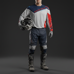 Macna Backyard-1 Grigio/Blu – Maglia Moto Cross Enduro Unisex